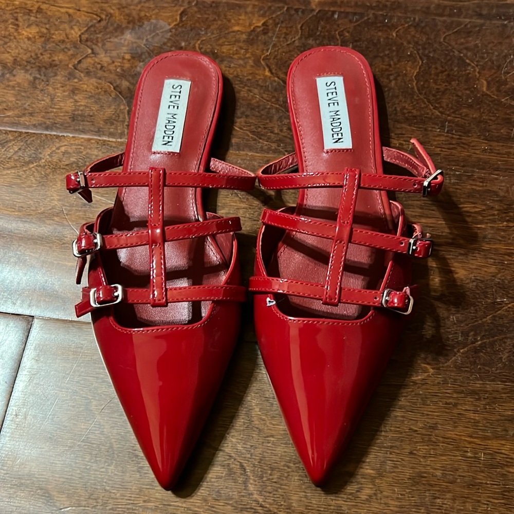 Brand new Red Steve Madden Mules